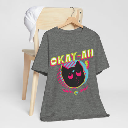 Sarcastic Cat T-Shirt, Eye Roll Cat Graphic Tee, Retro Neon Funny Cat Shirt, Bella Canvas 3001