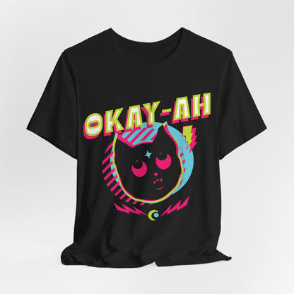 Sarcastic Cat T-Shirt, Eye Roll Cat Graphic Tee, Retro Neon Funny Cat Shirt, Bella Canvas 3001